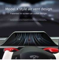 HUD de pare-brise LCD amélioré de 9,66 pouces avec CarPlay/Android Auto pour Tesla Model Y 2019-2024 et Model 3 2017-2023 - Alerte d'angle mort