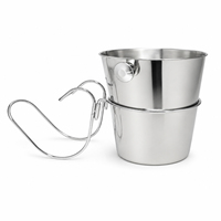 Seau à glace en acier inoxydable 3,8 L avec poignée, logo laser personnalisé 304, seau à vin et champagne pour la maison, le bar, les fêtes, vente en gros