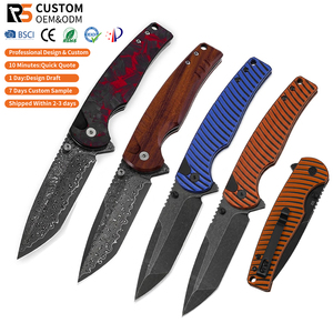 Cuchillo Plegable Táctico de Supervivencia para Exteriores y Camping, Hoja de Acero D2, Mango G10, con Clip, Venta al Por Mayor - Product Image 1