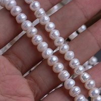Perles en vrac de culture d'eau douce de qualité A, forme bouton, 6-7 mm, pour la confection de bijoux semi-finis