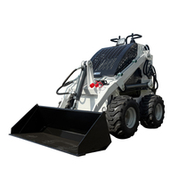 Pengiriman Gratis CE Bersertifikat Diesel Skid Steer Loader Kapasitas Bucket 500kg 2 Ton Wheel Front Loader Mini Backhoe Mesin Euro5/EPA