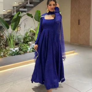 Elegant Georgette Dress Set Sequence & Mirror <b>Magic</b> Anarkali Lehenga & Dupatta Salwar Saree Lehenga <b>Model</b> Number - Product Image 1