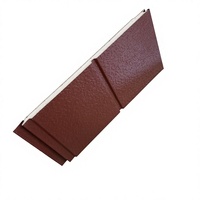 Panneau sandwich isolé en acier galvanisé à rainure unique, motif rouge moderne, écologique, résistant à l'eau et au feu, extérieur élégant