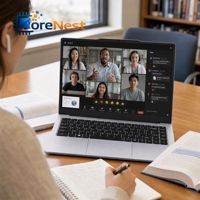 CoreNest Laptop Murah 14 Inci Intel Celeron N4000 Dual Core 8GB DDR4 RAM Laptop Bisnis Kantor dengan Kamera