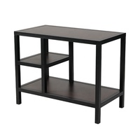 Table basse personnalisée en métal noir Mobilier familial simple avec dessus en panneaux de particules Étagère de salon au design moderne