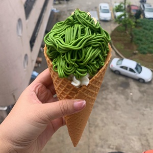 Crème glacée molle japonaise Asakusa au matcha en forme de nouilles, modèle crème vanille, simulation de feuille d'or, fausse nourriture pour fête, DIY - Product Image 5