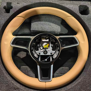 Volante de Cuero Beige para <span class=keywords><strong>Porsche</strong></span> Panamera Cayenne Macan Cayman Boxster Taycan 918 <span class=keywords><strong>911</strong></span> 981 718 958 Venta Directa de Fábrica - Product Image 1