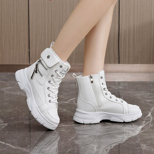 Nouveau modèle 2026 Bottes d'hiver pour femme, hauteur cheville, à lacets, imperméables, respirantes, à talon plat - Product Image 3