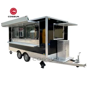 مقطورة طعام عربة طعام شاحنة طعام مع معدات مطبخ مطعم كاملة عربة آيس كريم