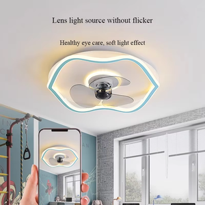 Lampes LED de plafond modernes pour usage résidentiel, <span class=keywords><strong>lustre</strong></span> en fer avec télécommande, abat-jour <span class=keywords><strong>blanc</strong></span> et <span class=keywords><strong>ventilateur</strong></span> - Product Image 5