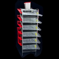 Cage à cailles verticale à 6 niveaux avec alimentation et abreuvement automatiques, cage de ponte pour l'élevage des cailles, élimination des déchets