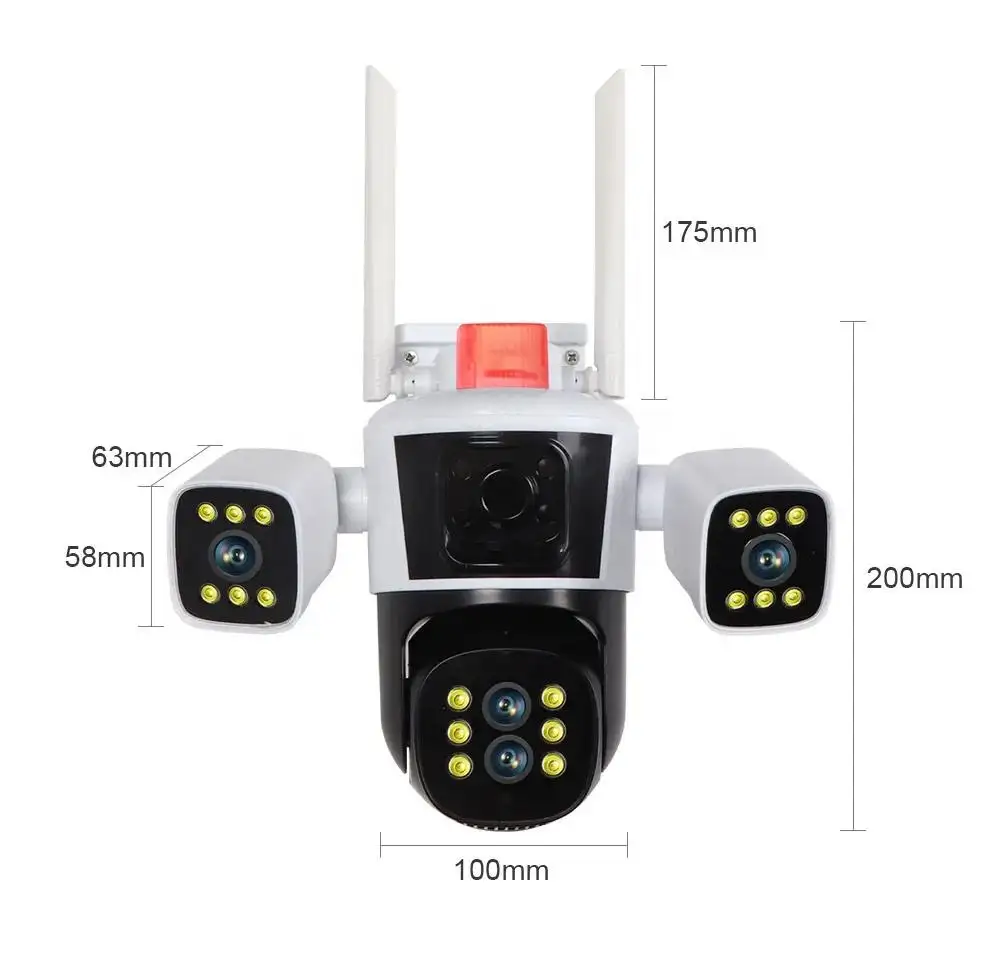 20MP WIFI 10X Zoom Optique CCTV Surveillance Extérieure Étanche PTZ Caméra 5 Objectif Caméra de Sécurité