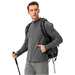 Veste de course thermique d'hiver légère personnalisée pour hommes, en polaire à carreaux, pour la salle de sport, le yoga, l'entraînement, en spandex/nylon, manches longues, col montant - Product Image 3