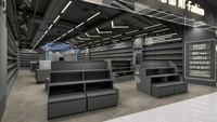 Étagère de présentation en métal pour magasin, unité de rangement inférieure avec éclairage LED, rayonnage commercial pour marchandises