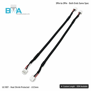PH 2.0mm 3Pin Shielded Wire Harness UL2547 26AWG Female to Female 155mm Jumper Dengan Pelindung Spiral untuk Anti-Interferensi Sinyal - Product Image 3