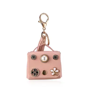 Mini Bag Charms Pendant Key Rings Leather Coin Purses Keychains Key Chains With Silk Scarf Earphone Holder