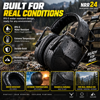 Protège-oreilles de tir pliables OEM, NRR 24 dB, certifiés ANSI CE, design fin, protection IPX5, avec câble audio 3,5 mm