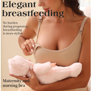 Soutien-gorge de lactation sans fil transfrontalier Europe et États-Unis avec coussinets amovibles Conception respirante à bonnet complet pour les femmes enceintes - Product Image 3