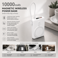 Batterie externe 10000mAh avec câble intégré, charge rapide 22.5W, affichage numérique, batterie externe portable sans fil, 5 options de couleur