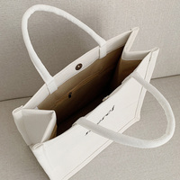 Sac fourre-tout en toile pliable personnalisable avec logo imprimé par transfert thermique, sac de shopping et de déjeuner pour femme, design de luxe pour étudiante, usage quotidien