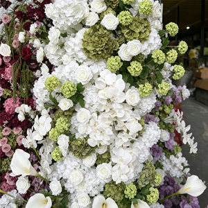 Classic White <b>Hydrangea</b> Floral Columns <b>Artificial</b> Wedding Decor Reusable Handmade Silk Arrangement Modern Environment-Friendly - Product Image 2
