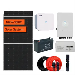 komplettsatz von solar-photovoltaik-panels für strom 10 kw 20 kw sicherheit solarenergiesystem lithiumbatterie off-grid-solarsystem