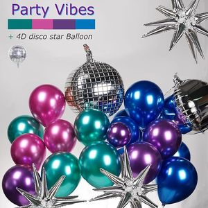 Guirlande <span class=keywords><strong>de</strong></span> ballons en latex colorés métalliques, 135 pièces, chrome, violet, rose, bleu, décoration musicale Kpop, fête disco années 80, <span class=keywords><strong>anniversaire</strong></span>, Nouvel An - Product Image 6