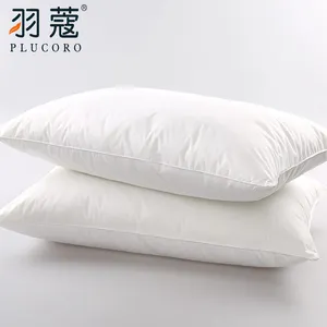 Hotel Bed Pillow Cheap Luxury Polyester Filling Feather Cotton Hilton Hotel 100% Cotton Bed Pillow