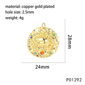 Collar con Colgante de Bambú Chapado en Oro y Cobre con Microincrustaciones de Zirconia de Colores, Estilo Vintage para Mujer, Ideal para Aniversario - Product Image 3