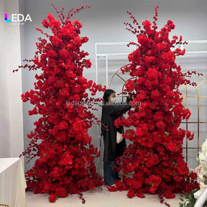Handmade <b>Red</b> Artificial Flower Arch New Design Floral Arrangement Backdrop for Valentine's Day Soft Elegant Decoration - Product Image 1