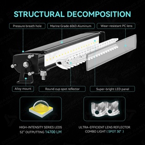 Kit de barre lumineuse LED à une rangée de 32 pouces 180W avec accessoires pour pare-chocs de toit 4x4 compatible avec Ford Ranger Bronco Tacoma HiLux Raptor - Product Image 3