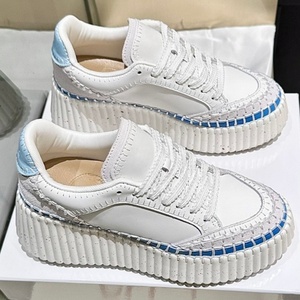 รองเท้ากีฬาแบบถักทรงหุ้มข้อ พื้นหนา น้ำหนักเบา ระบายอากาศได้ดี ดีไซน์เนอร์ ใส่สบาย เหมาะสำหรับฤดูร้อน รุ่นสเก็ตบอร์ด พร้อมระบบรองรับแรงกระแทก - Product Image 6