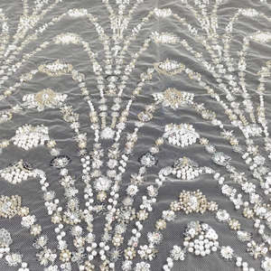 新しい100% ナイロンマルチカラージャカードレース生地女性服生地 - Product Image 2