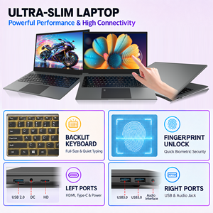 Ordinateur portable 15,6 pouces FHD IPS à écran tactile, Intel 6e génération i3 <span class=keywords><strong>6100U</strong></span>, 8 Go/16 Go de RAM DDR3, SSD de 128 Go à 1 To, déverrouillage par empreinte digitale, OEM personnalisé - Product Image 5