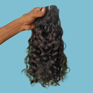 Venta al por mayor solo dibujado ondulado Remy Virgen extensiones de cabello humano-sin procesar crudo indio templo donante cabello - Product Image 4