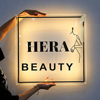Enseigne murale personnalisée en métal rétroéclairée par LED, logo circulaire, signalétique murale 3D en acrylique pour salon de beauté, spa, réception, fournisseur en gros