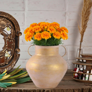 यूरोपीय शास्त्रीय गोल्डन बेली वेज़ डबल कान उत्कृष्ट धातु की टेबलटॉप फूल सजावट लोहे की शादी कार्यालय सजावट - Product Image 3