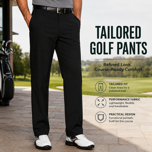 Pantaloni da Golf da Uomo su Misura, Vestibilità Raffinata e Dritta, Traspiranti ed Elasticizzati, per Campo e Club, Stile Smart Casual - Product Image 1