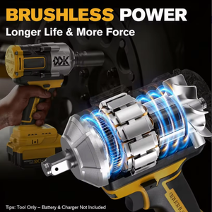 ประแจบลัชเลสไร้สาย 18V สำหรับงานอุตสาหกรรม ใช้แบตเตอรี่ลิเธียมไอออน โครงสร้างสแตนเลส แรงบิดสูงสุด 700 นิวตันเมตร รับประกัน 3 ปี - Product Image 4