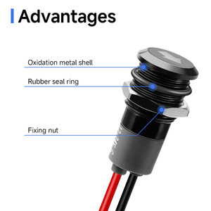 Vaneaims Tùy Chỉnh 12Mm LED Tín Hiệu Ánh Sáng Thiết Lập 7Pcs Nhôm Nhà Ở Xe Bảng Điều Chỉnh Sửa Đổi Chỉ Số Cho 12-24V Xe Máy Biểu Tượng - Product Image 4