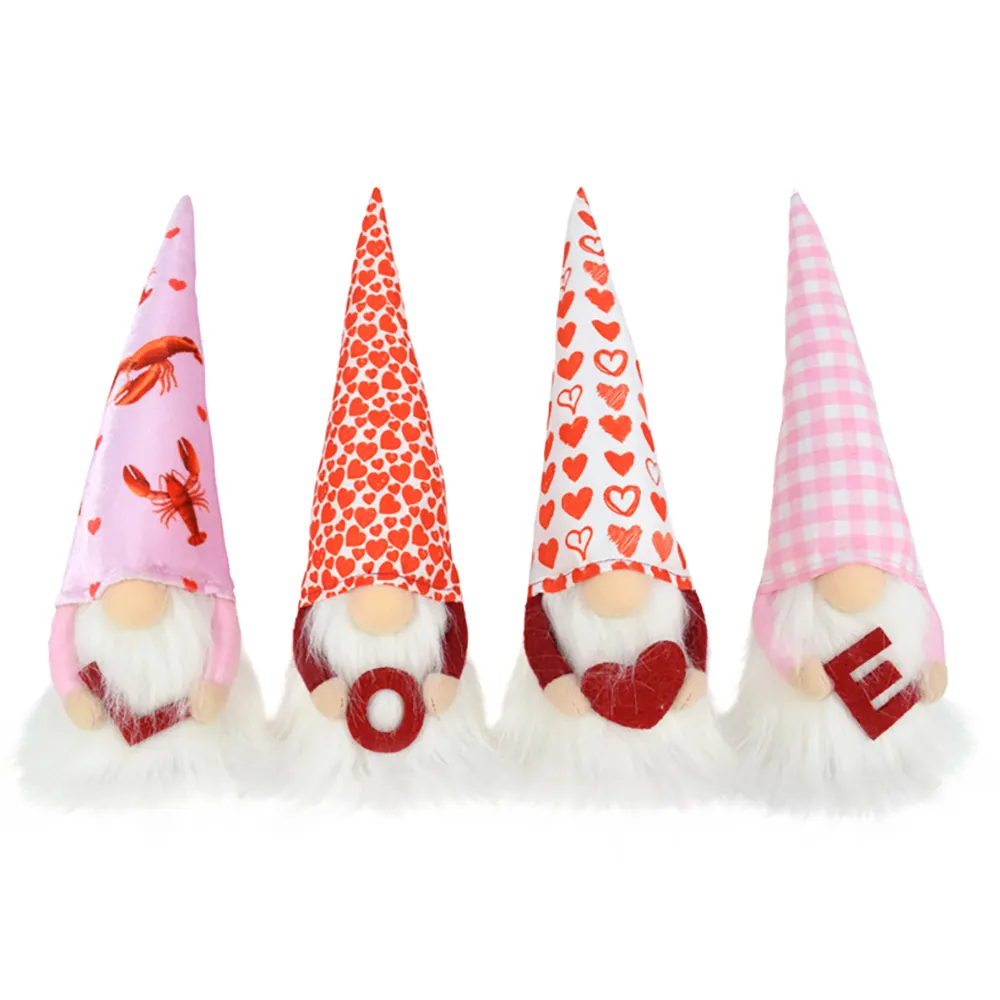 Valentines Day Items 2023 Tiered Tray Decor Stuffed Animal Gonk Romantic San Valentin Gifts Scandinavian Gnome
