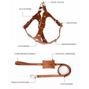 مخصص شعار الكلب حزام وطوق للكلب مجموعة لينة مبطن قابل للتعديل رسن جلدي للكلاب مع مؤخرة السفينة حقيبة - Product Image 6
