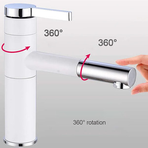 Grifo de Lavabo de Acero Inoxidable, Monomando, Rotación de 360 Grados, Diseño Moderno, Montaje en Cubierta, Activación por Levantamiento de un Solo Orificio - Product Image 1