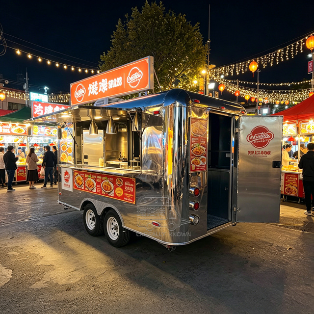VIN Certified Stainless Steel Pizza Burger Concession Trailer Mobile Milkshake Food Truck