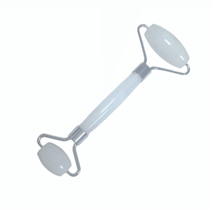 Rouleau à double tête et outil Gua Sha en résine de jade blanc pour le lifting du visage et la relaxation - Product Image 3