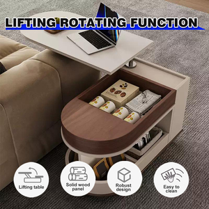 New Multi-Functional Living Room Sofa Moving <strong>Side</strong> <strong>Table</strong> Small Unit Rotating <strong>Storage</strong> Wheeled Cart BN-2491 - Product Image 2