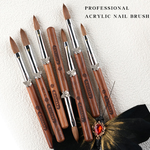 Alta Calidad 8~16 #   <span class=keywords><strong>Pincel</strong></span> de Uñas Redondo de Pelo de <span class=keywords><strong>Kolinsky</strong></span>, Tamaño Sable, con Mango de Madera, para Uñas Acrílicas, Venta al por Mayor, Alemania - Product Image 2
