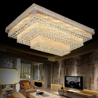 Lustre d'éclairage rond en cristal de luxe de couleur d'or de LED de salon