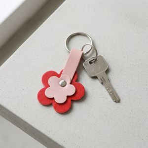 Flower Keychain for Purse Bag <b>Charms</b> Creative PU Leather Keychain Holder <b>Keyring</b> Fob Boho Accessories - Product Image 2