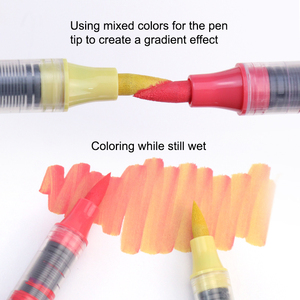 Vente flash - Stylo marqueur à encre visuelle à pointe de pinceau pour peinture acrylique liquide directe non toxique pour étudiants, 48 couleurs, grande capacité - Product Image 4